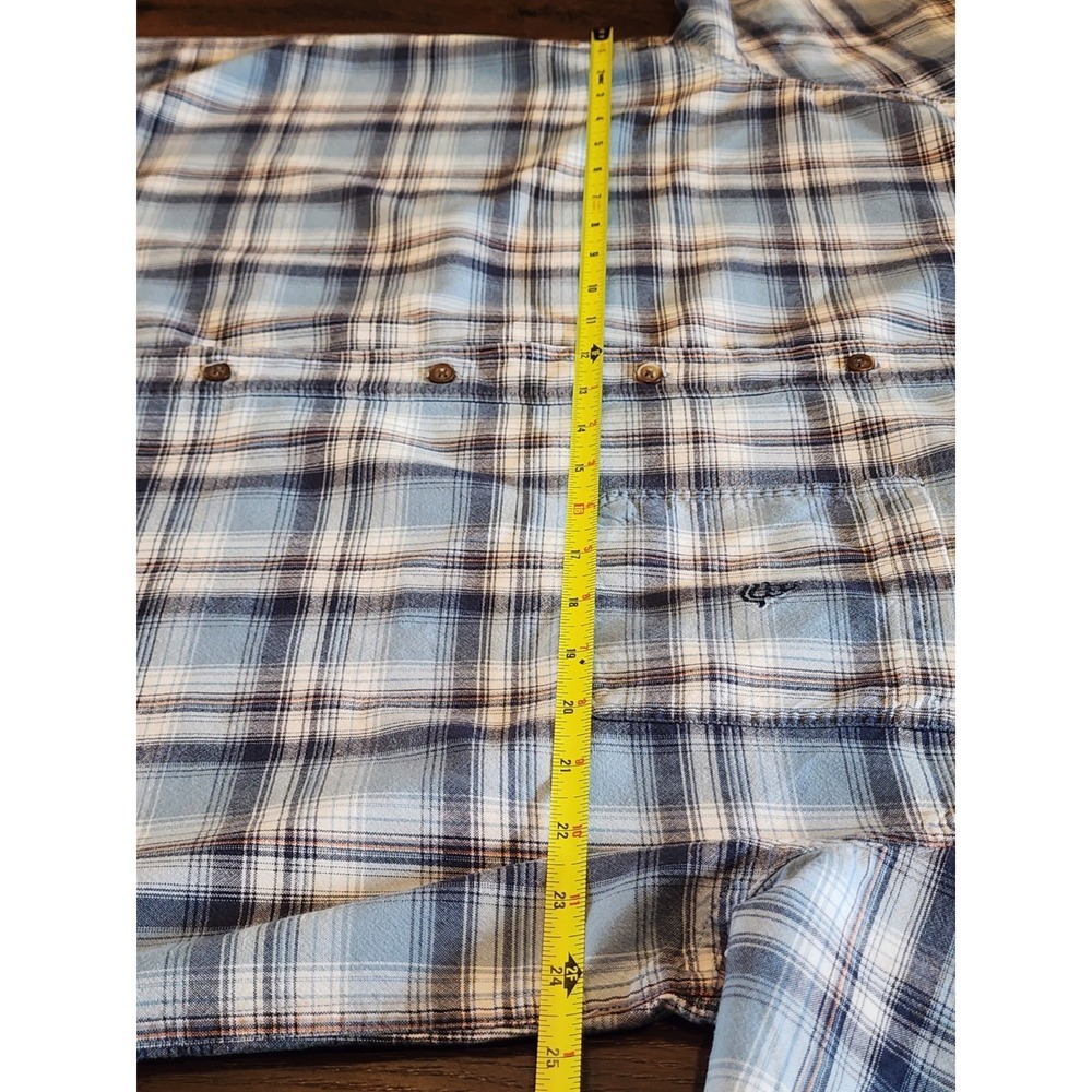 Bit & Bridle Men's Short Sleeve Shirt Size XL Blue Plaid Button Up Western Wear - Picture 5 of 6